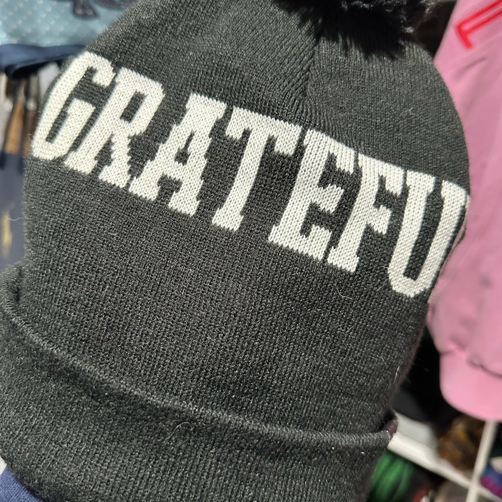 Spiritual Gangster Black Beanie with 'GRATEFUL' Text